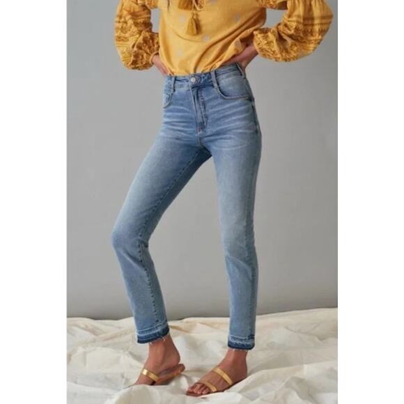 Pilcro Anthropologie Skinny Jeans Women Size 30 Blue Denim High Rise Cigarette - Picture 1 of 14